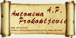 Antonina Prokopljević vizit kartica